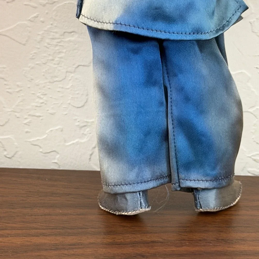 Pair Of Vintage Asian Dolls Primitive Blue Red‎ Boy and Girl Unique